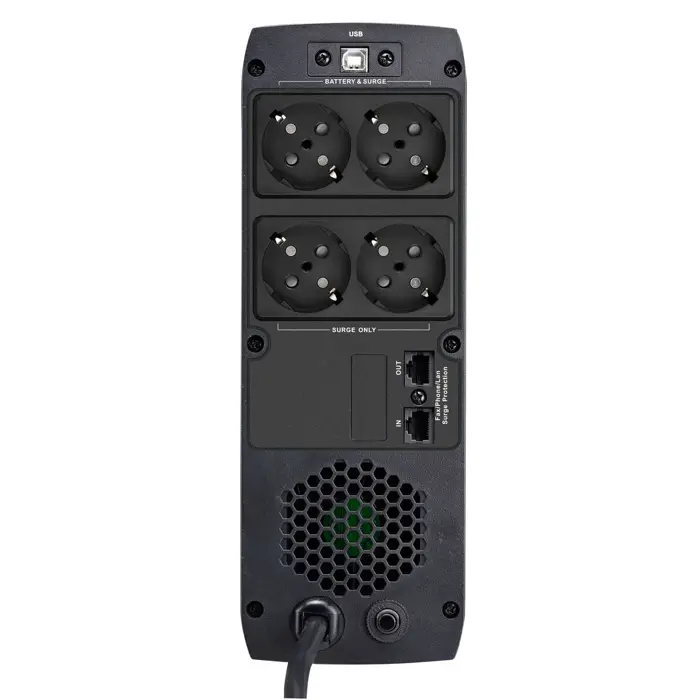 Fortron Source UPS ST 850 Tower 850VA/510W, Line-interactive, HID, RJ45, SCHUKO*4, with hot swappable battery design, 12V9Ah x 1 pcs, 74231