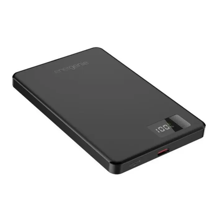 Gembird 15 W Magnetic wireless powerbank with LCD, 5000 mAh, black, GEM-PB05-WPC15M-LCD1