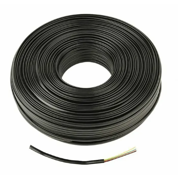Gembird Flat telephone cable stranded wire 100 meters, black, 4 wires