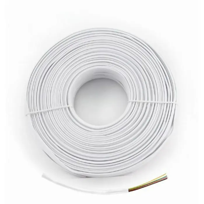 Gembird Flat telephone cable stranded wire 100 meters, white, 4 wires