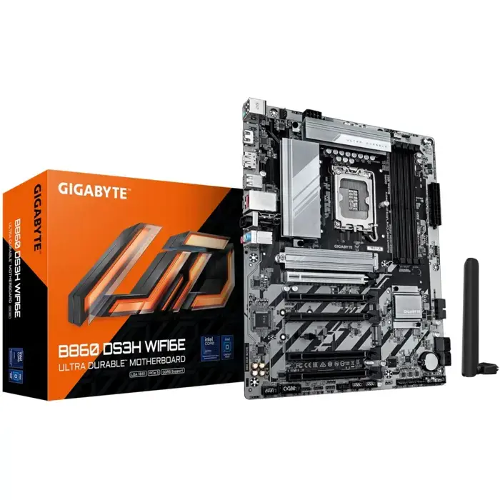 Gigabyte B860 DS3H WIFI6E, S.1851, 4xDDR5, 2.5G-LAN, WiFi 6E/BT5.3, 7.1 ch, HDMI/DP, 75729