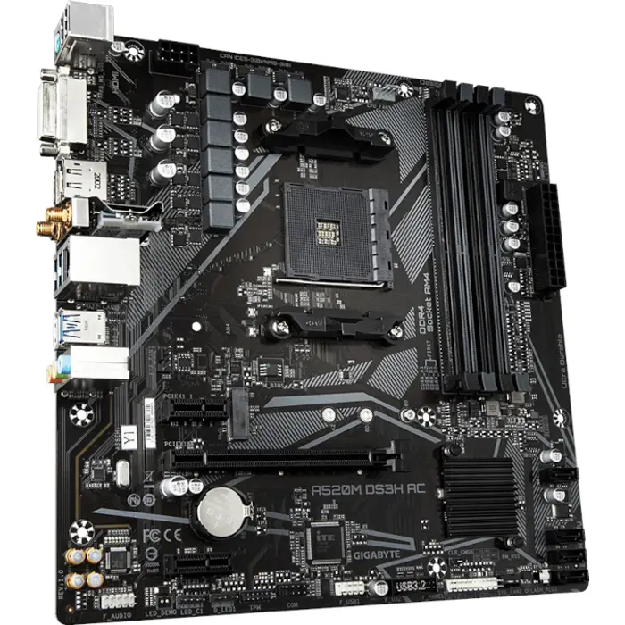 Gigabyte GA-A520M-DS3H AC,AM4,S3, U3, mATX, A520M DS3H AC