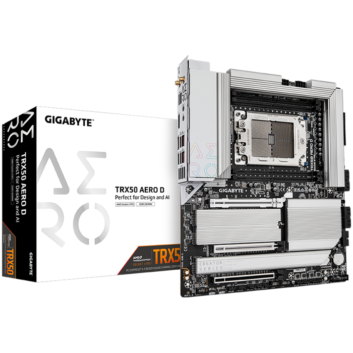 GIGABYTE Mainboard Desktop TRX50 AERO D, AMD Ryzen Threadripper PRO 7000 series/ Ryzen Threadripper 7000