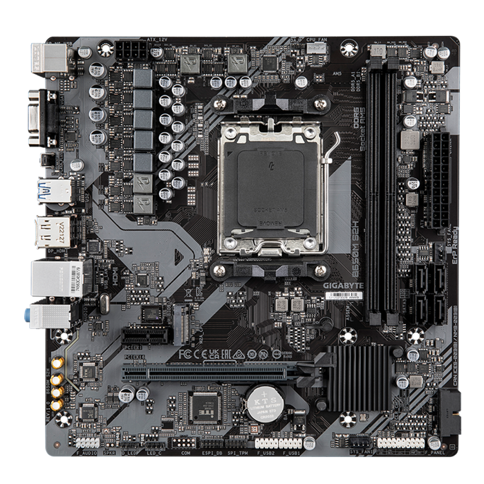 GIGABYTE MB Socket AM5 B650 2 x DDR5 1 x M.2 4 x SATA 1 x D-Sub port 1 x DisplayPort 1 x HDMI port Micro ATX