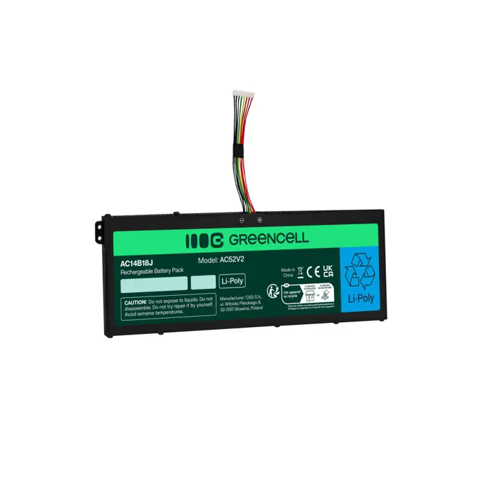 Green Cell (AC52V2) AC14B13J AC14B18J baterija 3600 mAh,11.4V za Acer Aspire 3 A315-23 A315-55G ES1-111M ES1-331 ES1-531 ES1-533 ES1-571, 76242