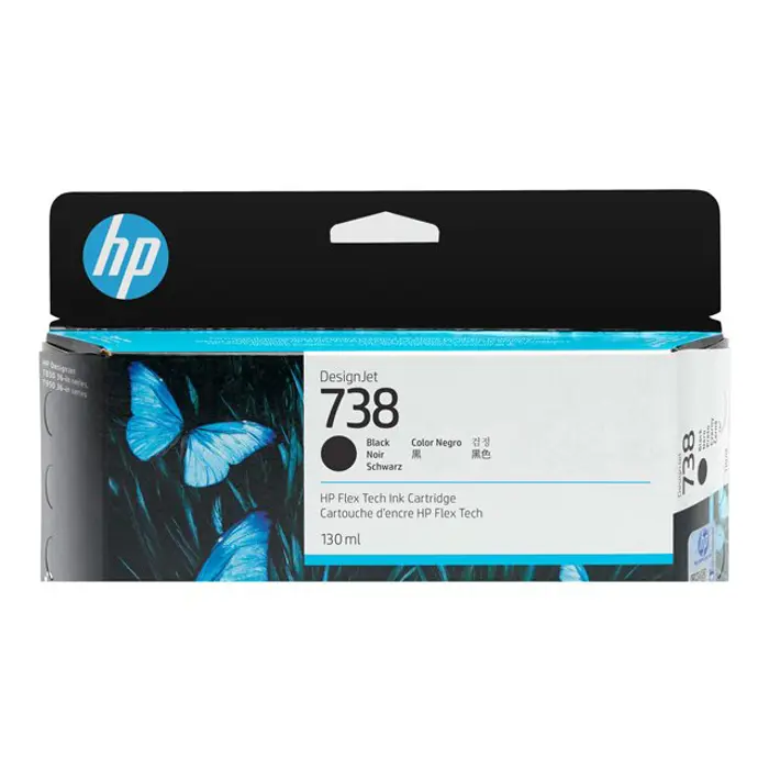 HP 738 130-ml Black DesignJet Ink Cartri