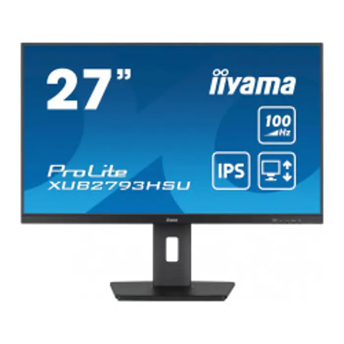 IIYAMA 27" XUB2793HSU-B7 (68.6cm) 1920x1080 IPS, 100Hz,1ms, 300 cd/m2, 1300:1, height, swivel, tilt, pivot (rotation both sides), HDMI/DP/USBx2, zvučnici, crni, 68690