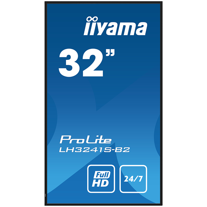 IIYAMA LFD LH3241S-B2 32" Full HD professional large format display with USB media playback 350 cd/m² 1200:1 8ms 24/7 landscape, portrait, LH3241S-B2