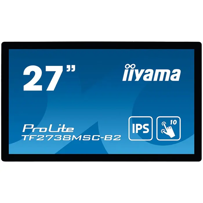 IIYAMA Monitor 27" PCAP Bezel Free 10-Points Touch, 1920x1080, IPS panel, DVI, HDMI, DisplayPort, 425cd/m² (with touch), 1000:1, 5ms, Landscape, Portrait or Table mount, USB Touch Interface, VESA 100x