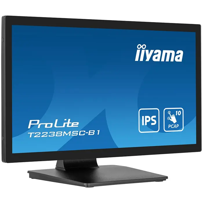 IIYAMA Monitor LED T2238MSC-B1 21.5” 10pt Optical Bonded PCAP touchscreen IPS 1920 x 1080 600 cd/m² 5ms stylus, finger, glove Optical bonding PCAP, metal housing, anti fingerprint coating, water proof
