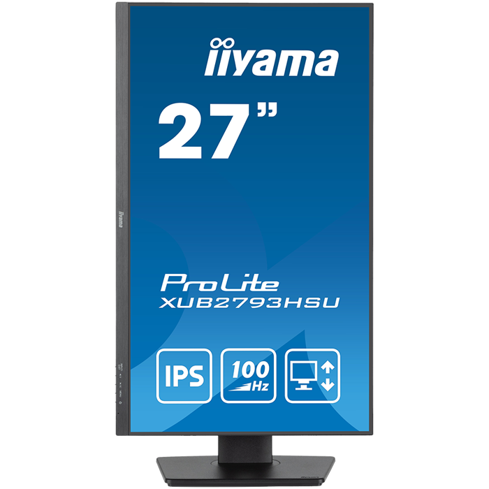 IIYAMA Monitor LED XUB2793HSU-B7 27" IPS 1920 x 1080 100Hz 16:9 300 cd/m 1ms 1300:1 HDMI DP USB HUB height, swivel, tilt, pivot (rotation both sides) 3y, XUB2793HSU-B7