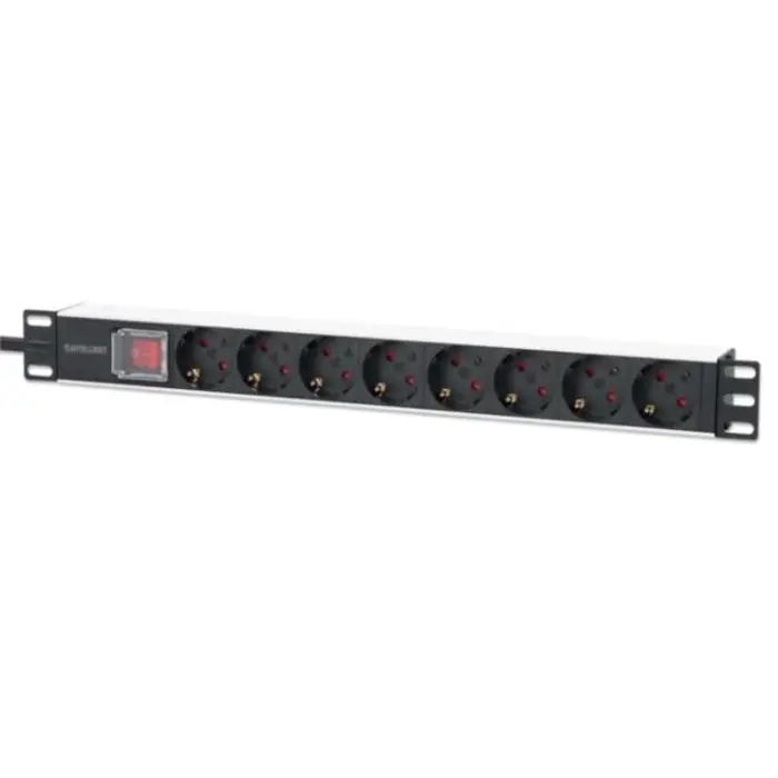 Intellinet 19" 1U Rackmount 8-Output Power Distribution Unit (PDU), MNI-715126
