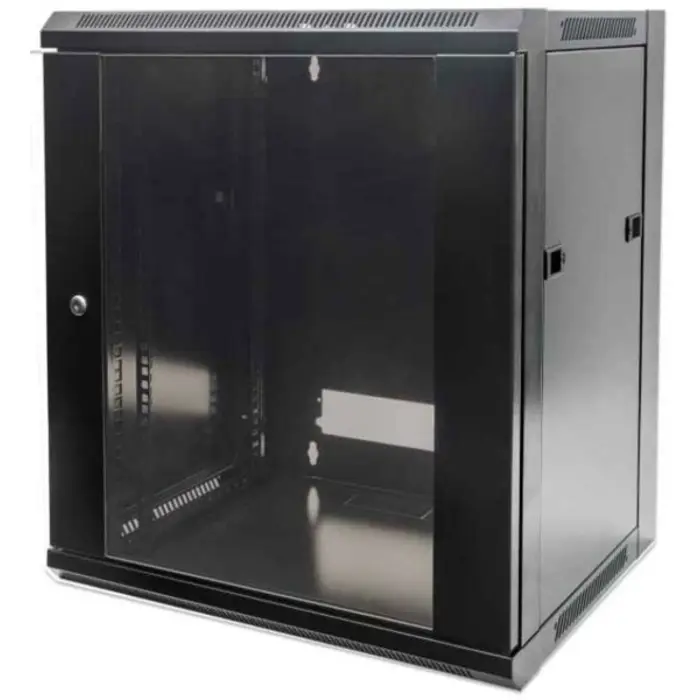 Intellinet 19" Wallmount Cabinet, 12U, 600 mm (23.6 in.) Depth, Black, MNI-711883