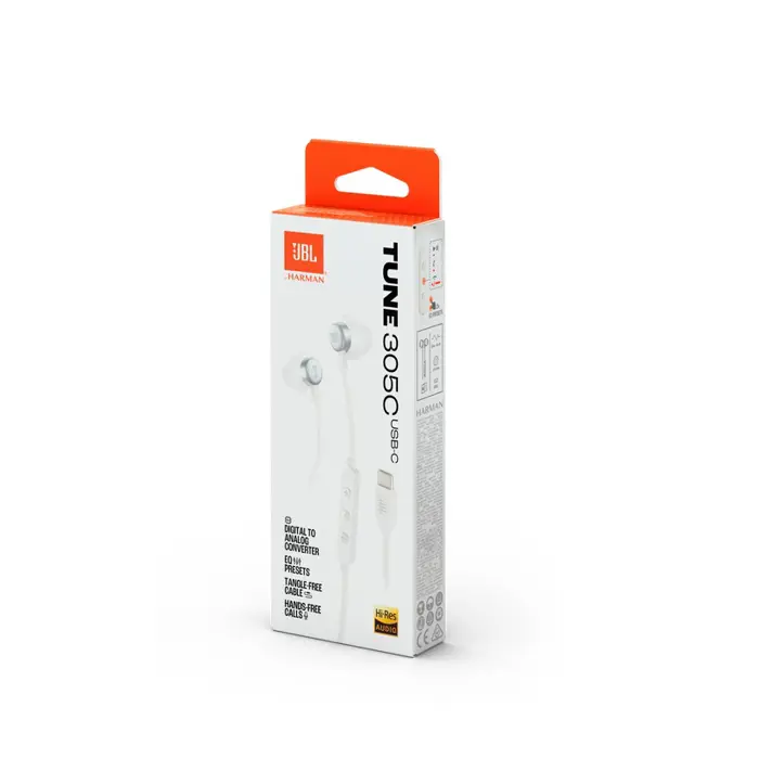 JBL T305C USB-C bijele, 76606
