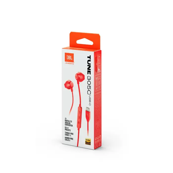 JBL T305C USB-C crvene, 76604