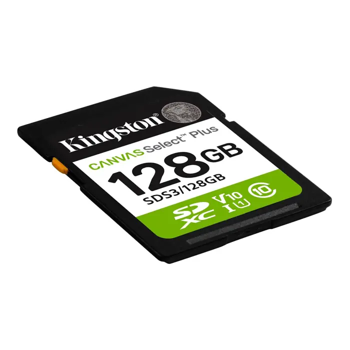 Kingston 128GB SDHC Canvas Select Plus Gen 3 150R128GB SDXC Canvas Select Plus 150R C10 UHS-I U1 V1