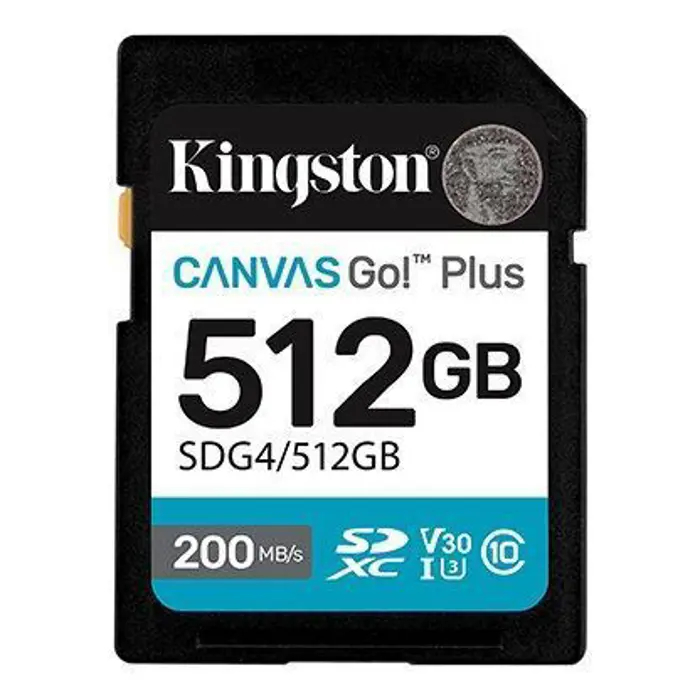 Kingston 512 GB Canvas Go! Plus SD Memory Card, KNG-SDG4-512GB