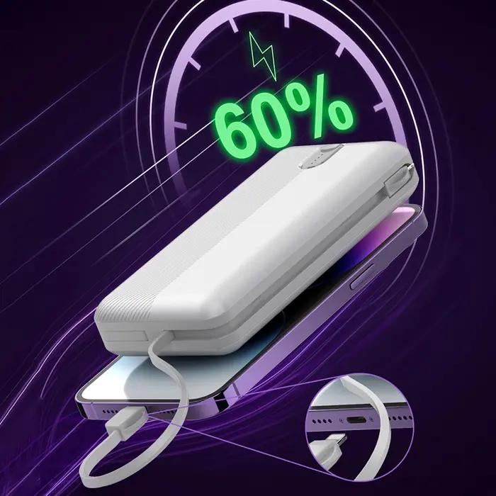 LDNIO POWER BANK 20000mAh 22,5W 5V 3A 2 PORT (2A) + 2 CABLE (1C1L) PQ24