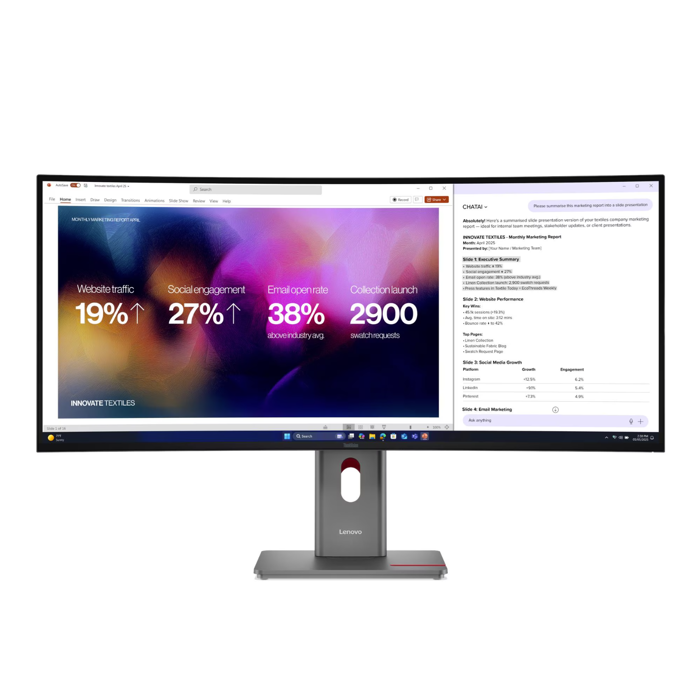 Lenovo P40WD-40 WUHD IPS, HDMI, DP, T-Bolt, curved, 64B4GAT1EU