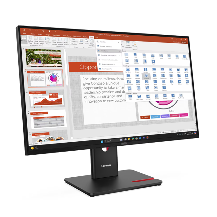Lenovo T27-40 FHD IPS, HDMI, DP, VGA, USB-C, pivot, 64A5MAT6EU