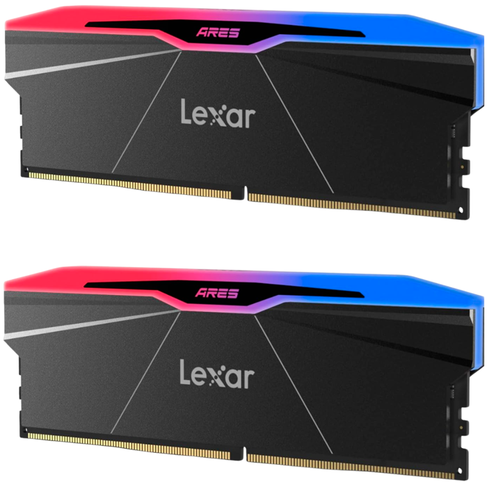 Lexar Ares 2.0 DDR5 6000 CL30 1.35V Memory with heatsink and RGB lighting,Dual pack, Black Color, LD5U16G60C30BR-RGD