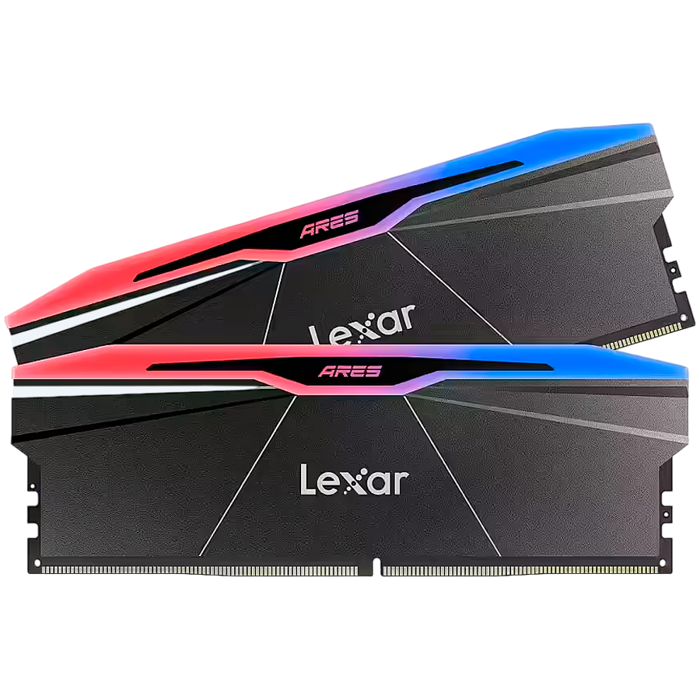 Lexar Ares 2.0 DDR5 6000 CL30 1.35V Memory with heatsink and RGB lighting,Dual pack, Black Color, LD5U16G60C30BR-RGD