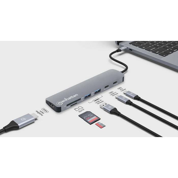Manhattan docking USB-C 7 u 1 HDMI 4K@60Hz, 190442