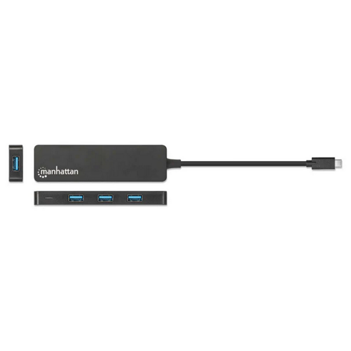 Manhattan Hub 4-Port USB 3.2 5 Gbps, crni, 164924