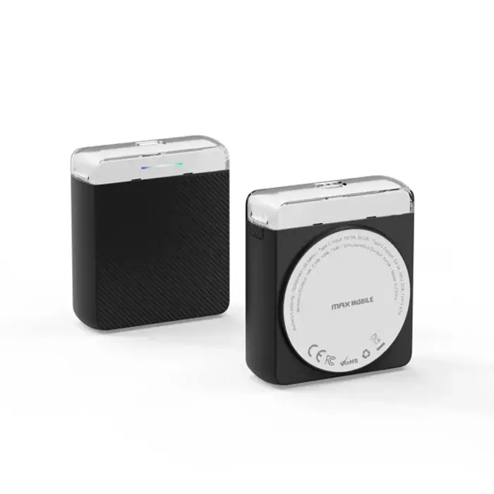 MAXMOBILE POWER BANK WIRELESS Magnetic Q57 10000mAh 20W PD Type-C crni