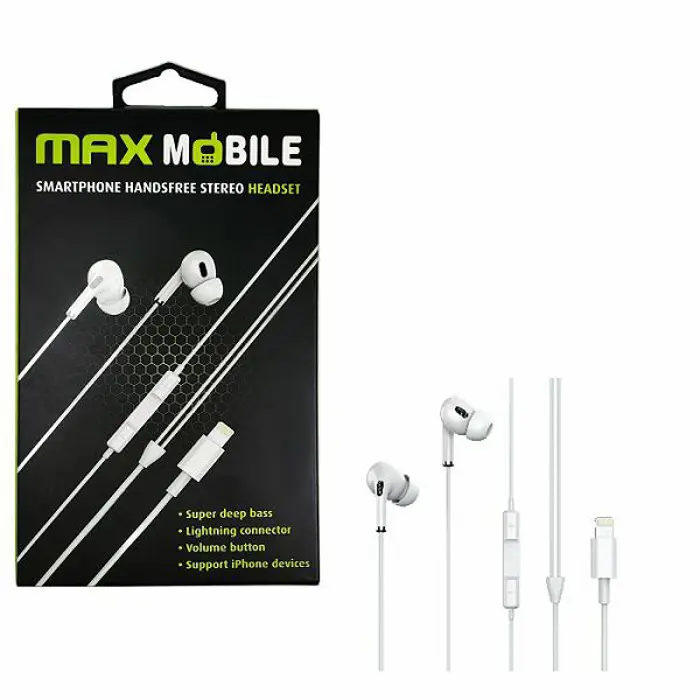 MAXMOBILE SLUŠALICE HANDSFREE WE08 Lightning, za iPhone