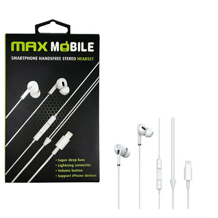 MAXMOBILE SLUŠALICE HANDSFREE WE08 Lightning, za iPhone