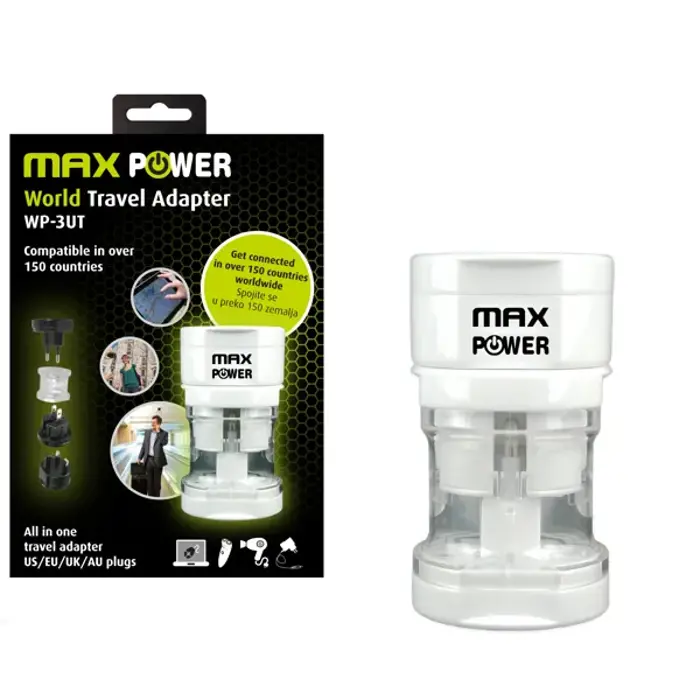 MAXPOWER ADAPTER UNIVERZALNI PUTNI WP-3UT WH BIJELI