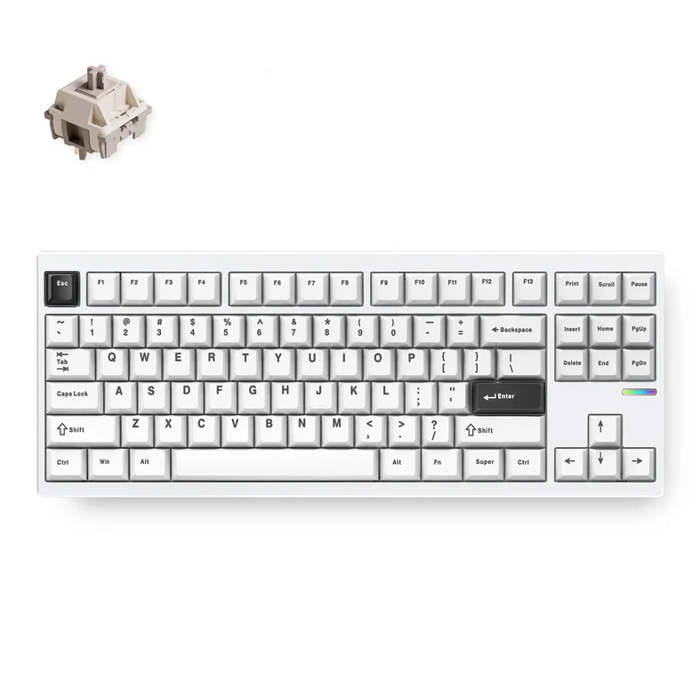 MCHOSE GX87 Ultra Aluminum Custom Mechanical Keyboard with QMK/VIA, White Electrophoresis, 80%