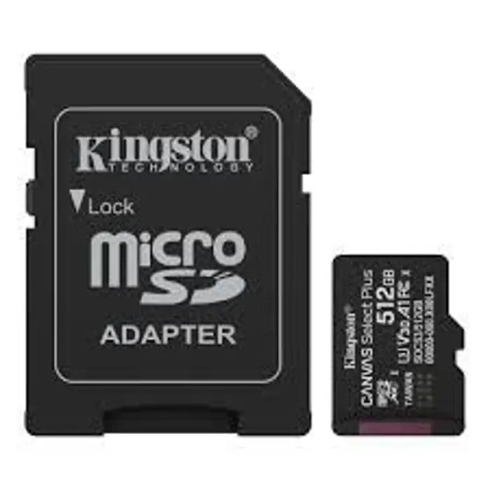 MEM SD MICRO 512GB Kingston Canvas Select Plus + Adapter SDCS3/512GB, SDCS3/512GB
