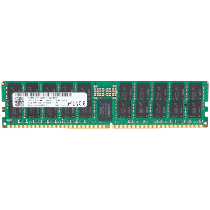 Micron 96GB 12GX80 DDR5 SDRAM Module Commercial STD Green RDIMM, MTC40F204WS1RC56BB2