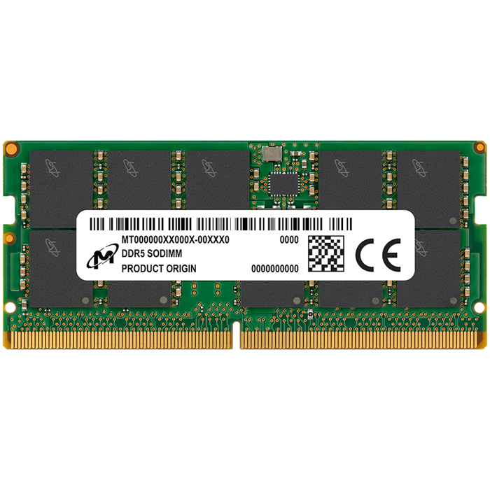 MICRON DDR5 ECC SODIMM 16GB 1Rx8 5600 CL46 (16Gbit) (Single Pack), MTC10C1084S1TC56BR
