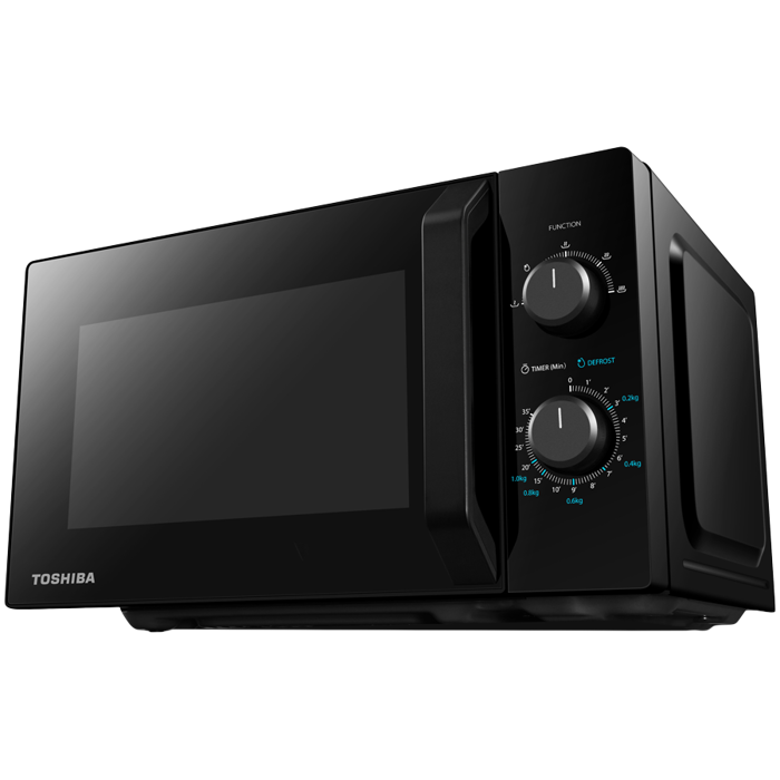 Microwave oven, volume 20L, mechanical control, 800W, 5 power levels, LED lighting, defrosting, cooking end signal, black