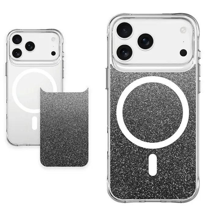 MM TPU IPHONE 17 PRO - DROP-PROOF PURE MAGSAFE clear/glitter 2 in 1