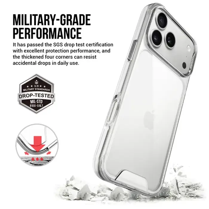 MM TPU IPHONE 18 PRO/17 PRO - DROP-PROOF LIGHT clear