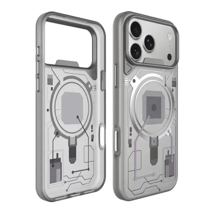 MM TPU IPHONE 18 PRO/17 PRO - DROP-PROOF MAX TRANSP.Magsafe METAL FRAME