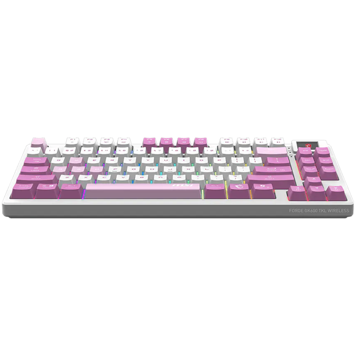 MSI Gaming Keyboard FORGE GK600 TKL WIRELESS VIOLET, Wireless, Mechanical Linear Switch, PBT keycaps, Anti-ghosting, FORGE GK600 TKL W VIOLET US
