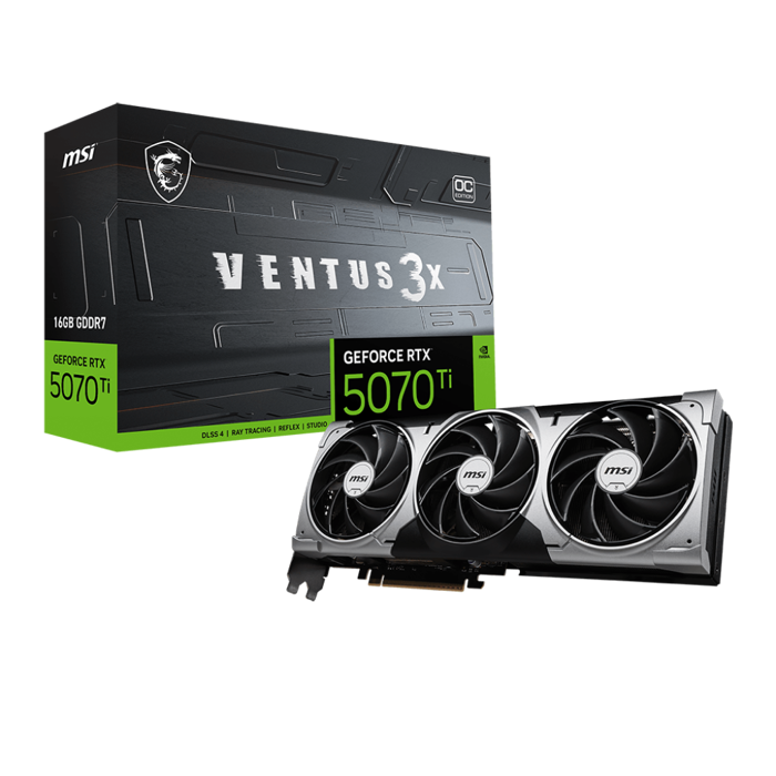 MSI GeForce RTX 5070 TI Ventus 3X OC 16GB GDDR7, PCIe 5.0, HDMI/3×DP, 75915