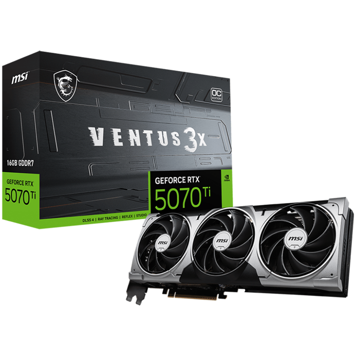 MSI Ventus GeForce RTX 5070 Ti 16GB GDDR7 PCI Express 5.0 Graphics Card RTX 5070 TI 16G VENTUS 3X OC, RTX 5070 TI 16G VENTUS 3X OC