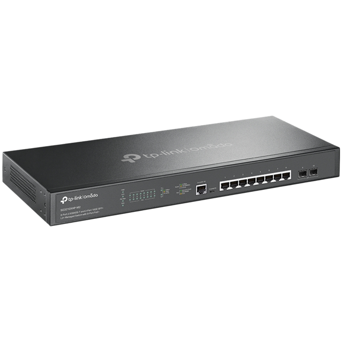 Omada 8-Port 2.5GBASE-T and 2-Port 10GE SFP+ L2+ Managed Switch with 8-Port PoE+, SG2210XMP-M2-AS