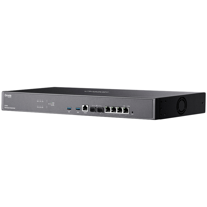 Omada Hardware Controller 2× 10G SFP+ Slots, 4× 10/100/1000 Mbps Ethernet Ports, 2× USB 3.0 Port, 1× RJ45 Console Port Cloud Access, Centralized Management for up to 1000 Omada EAPs, 200 Omada switchs