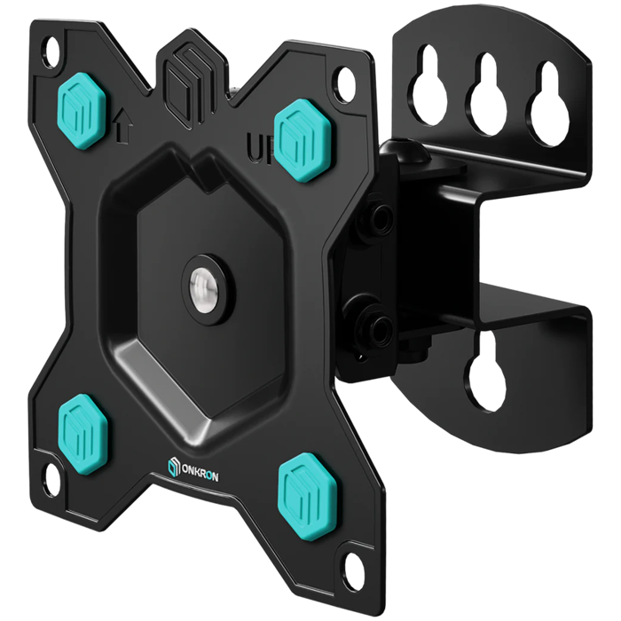 ONKRON Full Motion Roto TV Wall Mount for 10 to 35-inch Flat Panel TVs Digital Panels 20 kg, Black, R3-B