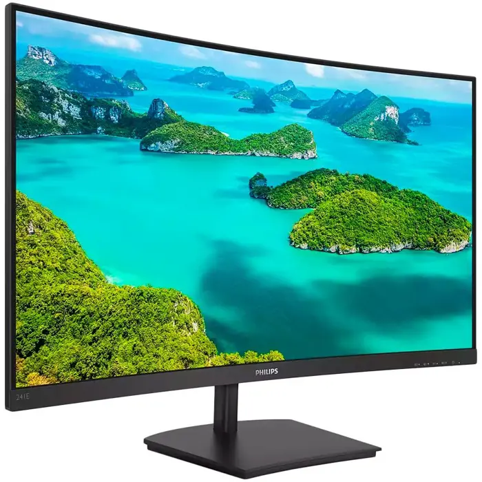 Philips 241E1SC - 24 inch FHD Curved monitor, 75Hz, 4ms, VA, AMD FreeSync, Speakers, SmartImage (1920 x 1080, 250 cd/m², HDMI/VGA, 241E1SC/00