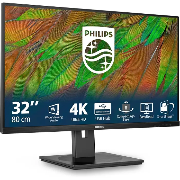 Philips 32" 32B1N3800/00 4K UHD (3840x2160) VA, 350 cd/m2, 3500:1, HDMIx2, DPx1, USB Hub, Pivot, 5Y, 70968