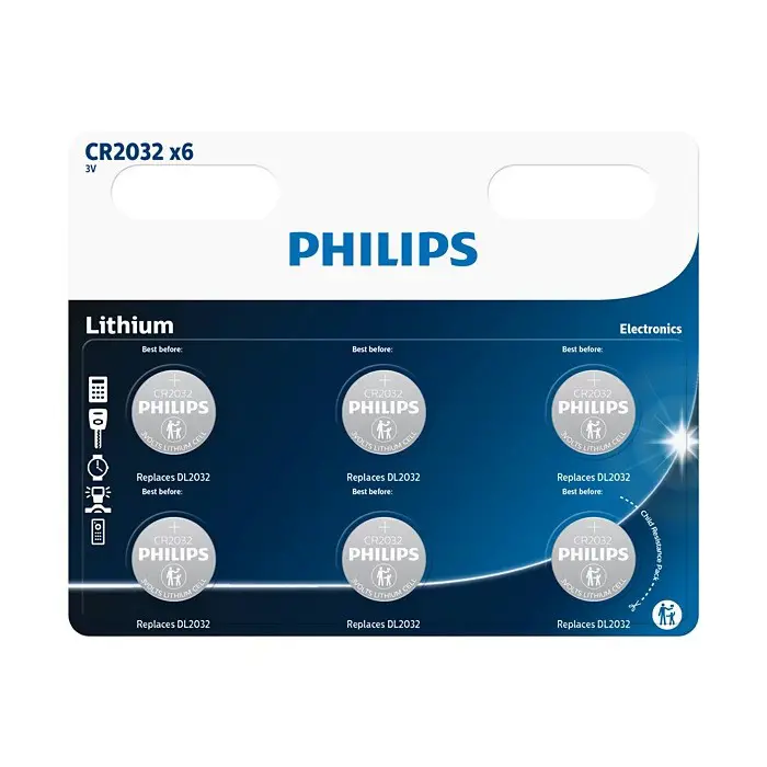 Philips baterija CR2032P6, 3V, 6 komada, CR2032P6/01B