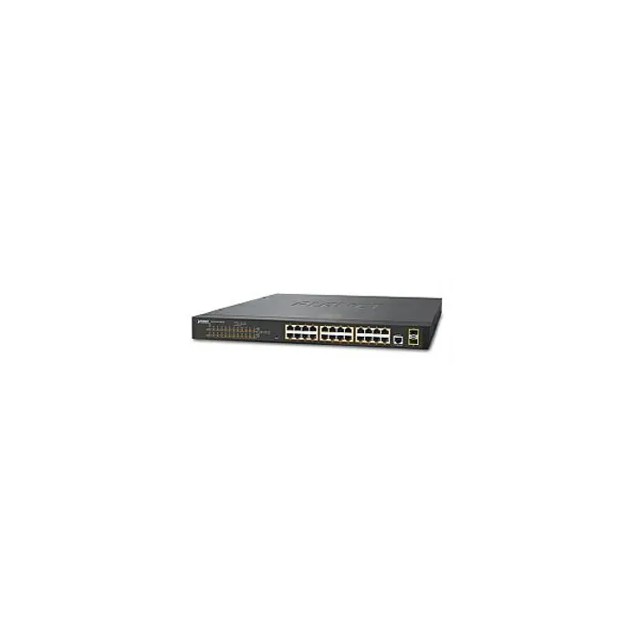 PLANET 24-port IPv4 Managed Gigabit Ethernet Preklopnik 802.3at PoE + 2-Port 100/1000X SFP (300W)